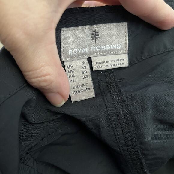 Royal Robbins Womens Hiking Camping Shorts 8 Short Inseam Black Nylon Utility - Picture 3 of 7